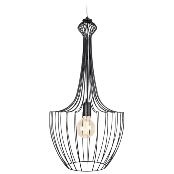 LAMPA wisząca LUKSOR S 8851 Nowodvorski industrialna OPRAWA metalowy ZWIS druciany czarny