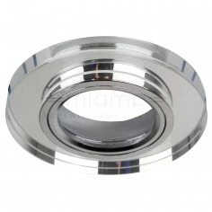 Wpust LAMPA sufitowa VIDI ROUND 11G-S/CH + OP040 INQ okrągła OPRAWA podtynkowa OCZKO szklane do zabudowy chrom