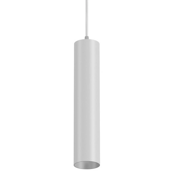 Zwisowa lampa nad wyspę metalowa tubka biała Focus OUTLET
