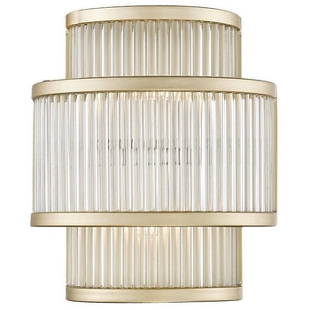 Lampa ścienna SERGIO W0528-02B-V6AC klasyczna szklany kinkiet złoty
