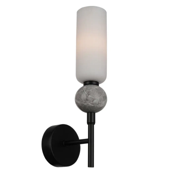 Naścienna lampa szklana Santos WL-95331-1-BK podłużna tuba szara czarna