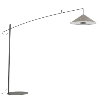 Designerska podłogowa lampa POISE 11767 do sypialni szara