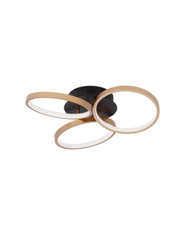 Nowoczesna lampa sufitowa Croix rings LED 28W 3000K złota czarna
