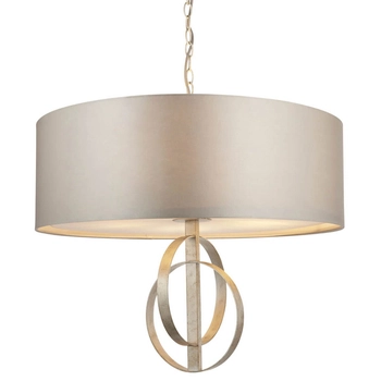 Wisząca lampa okrągła L&-195215 Light& do jadalni na łańcuchu szara