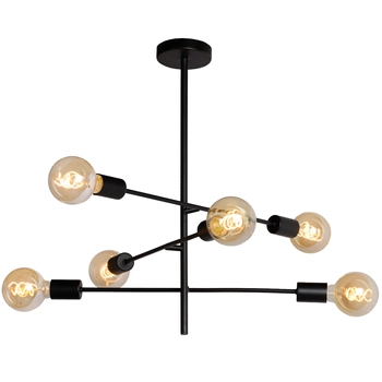 Industrialna LAMPA sufitowa LESTER 21119/06/30 Lucide metalowa OPRAWA loftowa molecular czarna