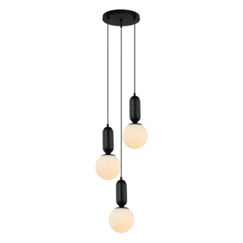 Wisząca lampa jadalniana Aldeva kaskada balls czarna biała