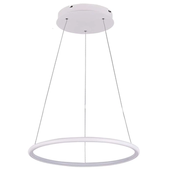 Wisząca LAMPA ring SLIM/000062/3000/W MDECO metalowa OPRAWA okrągła LED 22W 3000K do biura biała