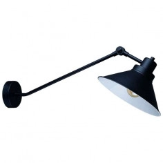 Kinkiet LAMPA ścienna TECHNO 9145 Nowodvorski metalowa OPRAWA industrialna na wysięgniku czarna biała
