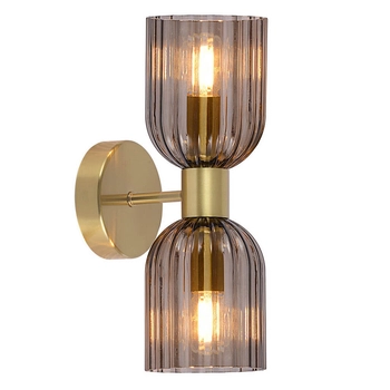 Ścienna lampa glamour Piega LP-939/2W smoked Light Prestige bursztynowa przydymiona