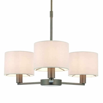 Abażurowa lampa wisząca Daley 73016 Endon do biura antyczny brąz biała