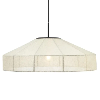 Wisząca lampa do sypialni Alia 108955 lniana abażurowa czarny beżowy