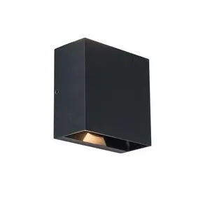 Kinkiet LAMPA ścienna GEMINI BEAMS 5104003012 Lutec kwadratowa OPRAWA elewacyjna LED 10W 3000K metalowa IP54 czarna