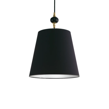 Wisząca lampa z abażurem Narni NAR-ZW-1 (CZ) nad stół czarna mosiądz