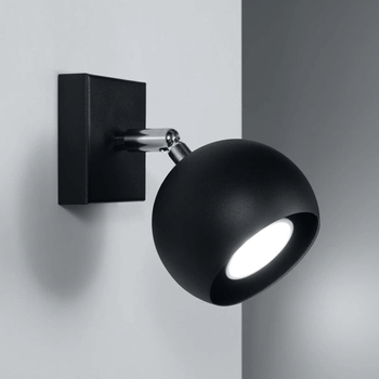 Kinkiet LAMPA ścienna SL.0443 okrągła OPRAWA regulowana kula ball czarna