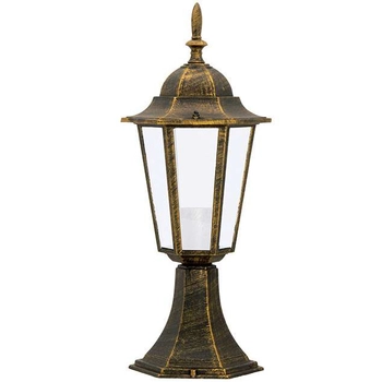 Stojąca LAMPA ogrodowa LIGURIA 201973 Polux klasyczna OPRAWA outdoor latarenka IP43 patyna przezroczysta