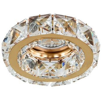 Wpustowa lampa sufitowa Ester AZ1450 złota do sypialni okrągła