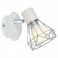 Lampa ścienna druciana VERVE 91-61331 reflektorek loftowy chrom biały