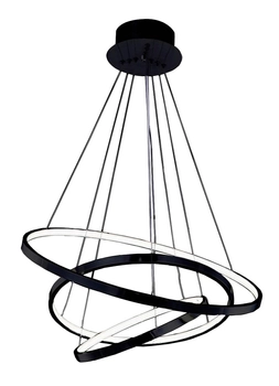 Jadalniana lampa wisząca Wheel pierścienie LED 80W 3000K czarne