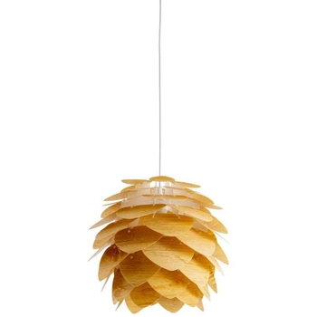 Modernistyczna LAMPA wisząca FOGLIA 7087827 Nave drewniana OPRAWA kulisty ZWIS ananas brązowy