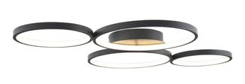 LAMPA sufitowa VELVET C0200 Maxlight metalowa OPRAWA pierścienie LED 67W 3000K rings czarne