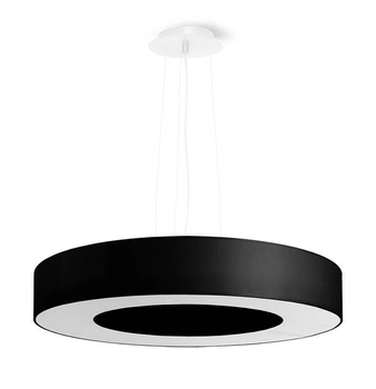 Abażurowa LAMPA wisząca SL.0750 okrągła OPRAWA zwis materiałowy czarny