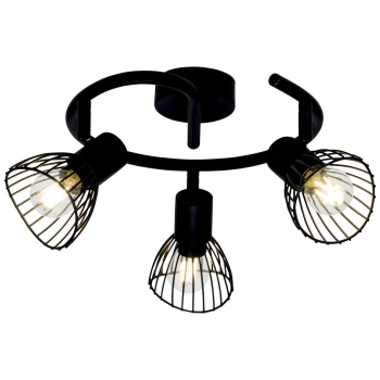 Sufitowa lampa potrójna Elhi 71933/06 metalowa czarna