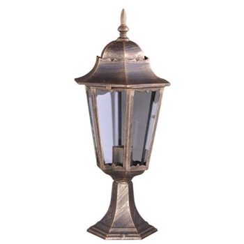 Stojąca LAMPA zewnętrzna Lozana K-5006S czarny/złoty Kaja metalowa OPRAWA ogrodowa klasyczna latarnia masztowa IP44 czarna złota