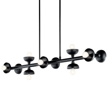 Podłużna wisząca lampa Palta KL-PALTA-LP10-BK belka czarna