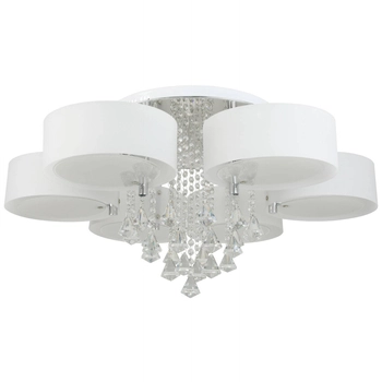 LAMPA sufitowa DRS8006/6 8C LED 360W Elem glamour OPRAWA z pilotem kryształki chrom białe