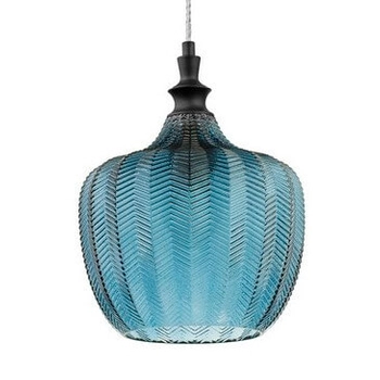 Szklana lampa wisząca nad stół BURGOS LE41917 niebieski czarny