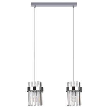 Podwójna lampa wisząca glamour Vetro LP-2910/2L CH kryształowa chrom