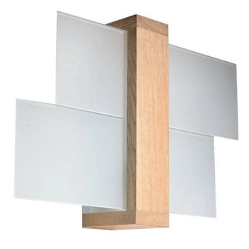 Kinkiet skandynawski FENIKS SL.0077 Sollux drewniana lampa biała