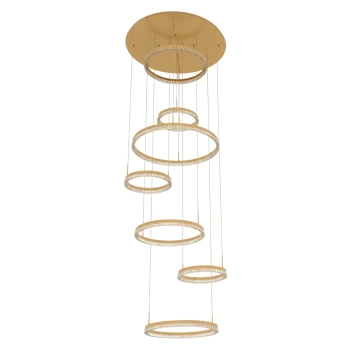 Pierścieniowa lampa wisząca Hall LP-7098/7P GD LED 300W 3000-5700K złota
