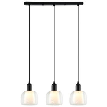 Loftowa LAMPA wisząca LAMEZIA PND-67594-3-BK+CL Italux skandynawski zwis do jadalni czarny