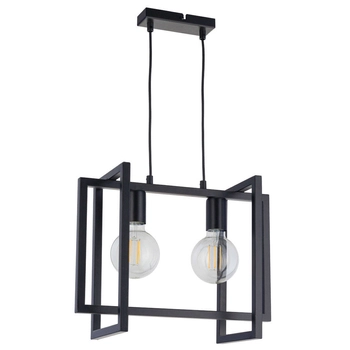 Prostokątna LAMPA wisząca EDEN 32232 Sigma metalowy zwis do sypialni czarny złoty