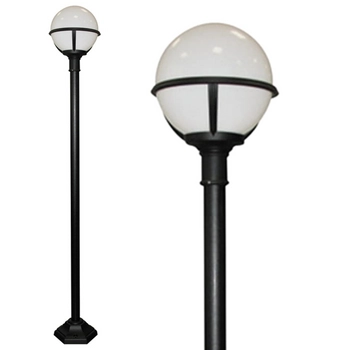 Lampa stojąca ogrodowa GLENBEIGH-POST Elstead świetlna okrągła kula czarna biała