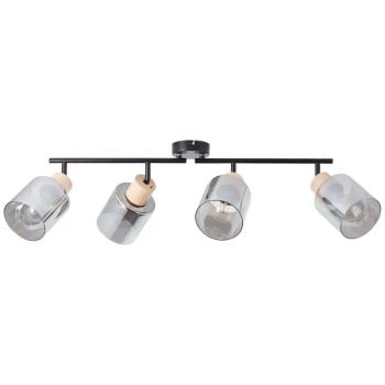 Loftowa lampa sufitowa Weald 99839/93 szklana czarna przydymiona