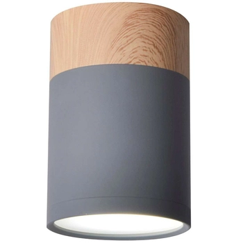 Sufitowa lampa downlight 2284262 metalowa okrągły plafon tuba szara