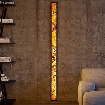 Podłużny kinkiet MARBLE MWLS-6611-606R czarny dekor marmuru LED 3000K
