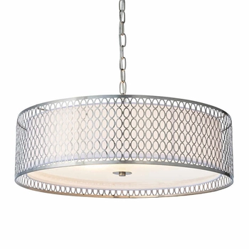 Metalowa lampa wisząca Cordero 81969 Endon nikiel biała srebrna