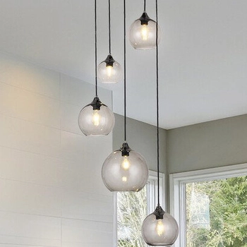 Wisząca LAMPA skandynawska TANESHA 6440 Rabalux loftowa OPRAWA szklany ZWIS kaskada kule balls metaliczna czarna