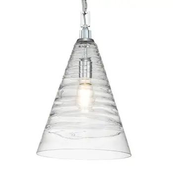 Łańcuchowa lampa wisząca Elmore QN-ELMORE-P-PC szklany stożek chrom