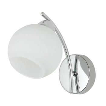 Minimalistyczna lampa ścienna Amos 21-35011 kulista biała chrom