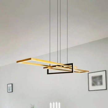Wisząca lampa SALINAS 320310308 czarna złota LED 34W 3000K 150cm