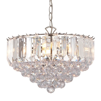 Kryształowa lampa wisząca Fargo FARGO-14CH Endon chrom przezroczysta