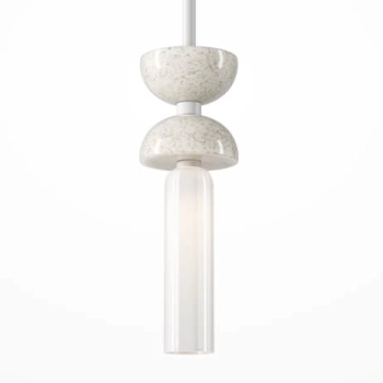 Lampa wisząca nad stół Kioto MOD178PL-01W marmurowa biała
