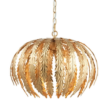Dekoracyjna lampa wisząca Delphine 76360 Endon do salonu liść złota
