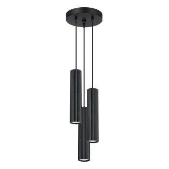 Wisząca lampa potrójna KARBON SL.1576 do salonu tuby czarne