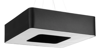 Wisząca LAMPA materiałowa SL.0828 kwadratowa OPRAWA zwis abażurowy czarny