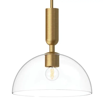 Szklana lampa wisząca Jude ALM-JUDE-P-GD-CL nad stół złota